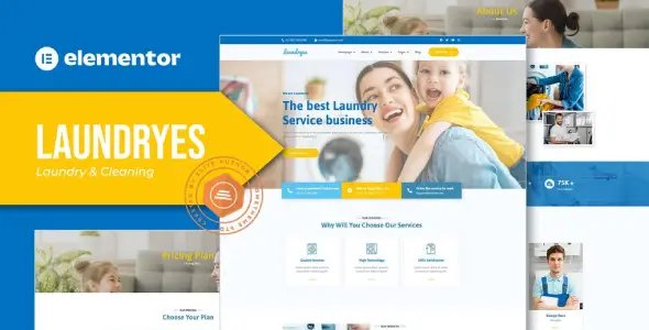 Laundryes – Laundry & Cleaning Elementor Template Kit