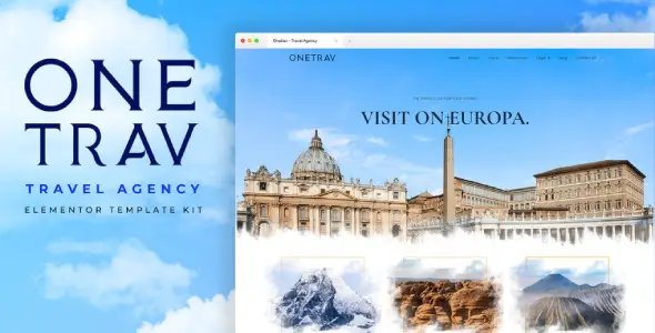 Onetrav – Travel Agency Elementor Template Kit