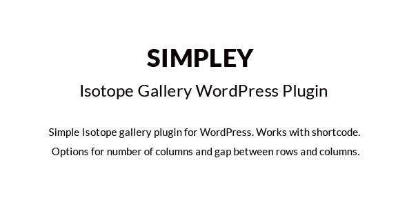 Simpley – Isotope Gallery WordPress plugin