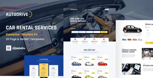 Autodrive – Car Rental & Dealer Elementor Template Kit