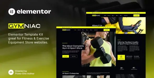 Gymniac – Fitness & Exercise Equipment Store Elementor Template Kit