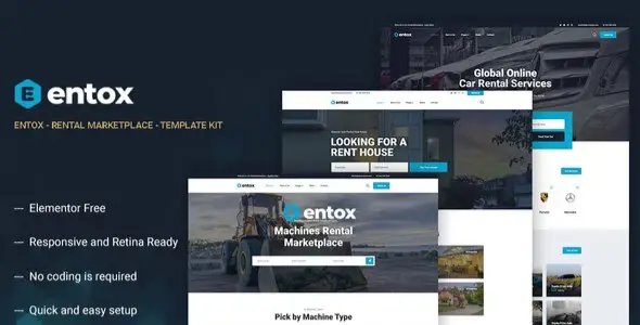 Entox – Car Rental Marketplace Elementor Template Kit